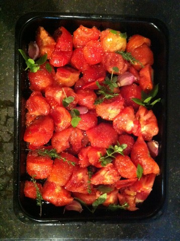 Ovenschotel van de marmande tomaten